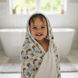 Sea Otter Kids Hooded Towel & Washcloth